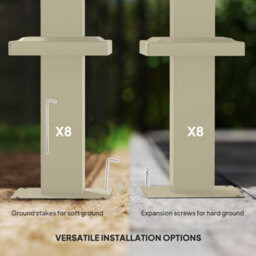 Outsunny 3 X 3(M) Garden Pergola With Retractable Roof, Upf30+, Khaki - thumbnail 7
