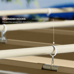 Outsunny 3 X 3(M) Garden Pergola With Retractable Roof, Upf30+, Khaki - thumbnail 5