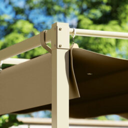 Outsunny 3 X 3(M) Garden Pergola With Retractable Roof, Upf30+, Khaki - thumbnail 9