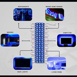Ledsone Led Injection Module  Smd Ip65 Waterproof Decorative Light  With Tape Adhesive Backside, Blue,  10 Pack - thumbnail 2