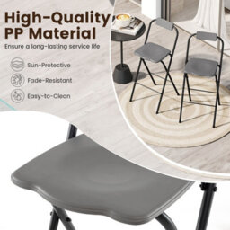 Gainoom Outdoor Folding Barstools Set Of 2 Bar Height Patio Chairs With Backrest And Footrest - thumbnail 5