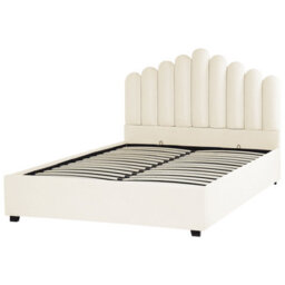 Beliani Ottoman Bed Velvet Vincennes 160 X 200 Cm (Eu King Size) Off-White - thumbnail 8