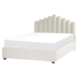 Beliani Ottoman Bed Velvet Vincennes 160 X 200 Cm (Eu King Size) Off-White - thumbnail 4