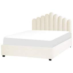 Beliani Ottoman Bed Velvet Vincennes 160 X 200 Cm (Eu King Size) Off-White - thumbnail 5