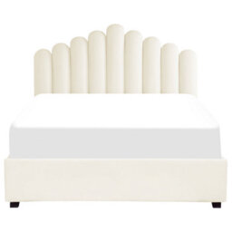 Beliani Ottoman Bed Velvet Vincennes 160 X 200 Cm (Eu King Size) Off-White - thumbnail 6