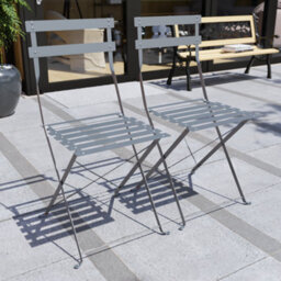 Lassic Garden Vida Porto 2 Seater Dark Grey Metal Bistro Set Foldable Patio Furniture - thumbnail 6