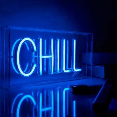 Litecraft Glow Blue Led Chill Acrylic Neon Style Light Box - image 1