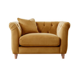Furnishings For Less UK Elsie Velvet Chesterfield Plush Velvet Ochre 2 Seater + 2X Armchair Set - thumbnail 3