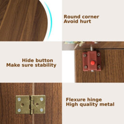 Costway 3-In-1 Folding Dining Coffee Table Drop Leaf Table Writing Desk For 4 To 6 People - thumbnail 4