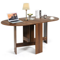 Costway 3-In-1 Folding Dining Coffee Table Drop Leaf Table Writing Desk For 4 To 6 People - thumbnail 1