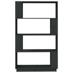Berkfield Book Cabinet/room Divider Grey 80X25X132 Cm Solid Wood Pine - thumbnail 5