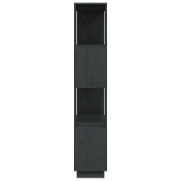 Berkfield Book Cabinet/room Divider Grey 80X25X132 Cm Solid Wood Pine - thumbnail 6