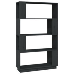 Berkfield Book Cabinet/room Divider Grey 80X25X132 Cm Solid Wood Pine - thumbnail 2