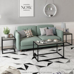 Walplus Camnus Living Room 3-Piece Table Set, Coffee Table Plus Two End Tables, Americano Finish - thumbnail 7