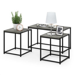 Walplus Camnus Living Room 3-Piece Table Set, Coffee Table Plus Two End Tables, Americano Finish - thumbnail 5