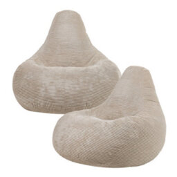 icon Gaming Bean Bag Recliner Jumbo Cord Stone