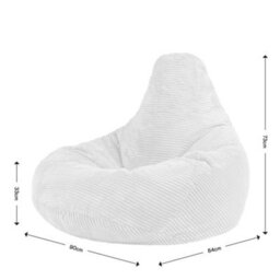 icon Gaming Bean Bag Recliner Jumbo Cord Stone - thumbnail 7