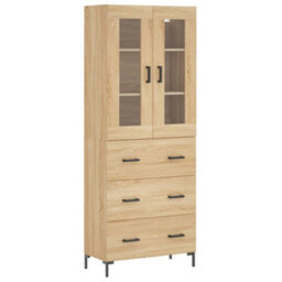 Walplus Highboard Sonoma Oak 69.5X34X180 Cm Engineered Wood - thumbnail 2