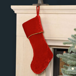 Dibor Pack Of 2 Red & Green Velvet Xmas Gift Decoration Christmas Stocking For Kids - thumbnail 4