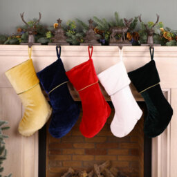 Dibor Pack Of 2 Red & Green Velvet Xmas Gift Decoration Christmas Stocking For Kids - thumbnail 5