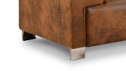 Faux Leather Brown Suede Right Hand Facing Corner Sofa - thumbnail 4