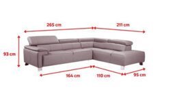 Faux Leather Brown Suede Right Hand Facing Corner Sofa - thumbnail 8