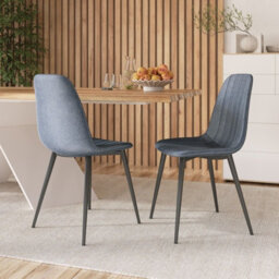 Urbn-Living Urbnliving Anti Stain Velvet Dining Chairs Padded Seat Metal Legs For Kitchen Office, 6Xjeans - thumbnail 5