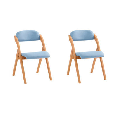 Sobuy Fst92-Blx2,set Of 2 Folding Chairs Wooden Padded Seat Blue Desk Chairs Office Dining Chair,blue,w47Xd51Xh78 - image 1