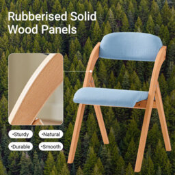 Sobuy Fst92-Blx2,set Of 2 Folding Chairs Wooden Padded Seat Blue Desk Chairs Office Dining Chair,blue,w47Xd51Xh78 - thumbnail 7