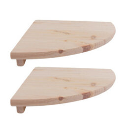 Woodeedoo Rustic Corner Shelves Set Of 2 Wall Mounted Display Boards With Brackets Solid Pine 30 X 30 X 1.4 Cm - thumbnail 9