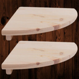 Woodeedoo Rustic Corner Shelves Set Of 2 Wall Mounted Display Boards With Brackets Solid Pine 30 X 30 X 1.4 Cm - thumbnail 1