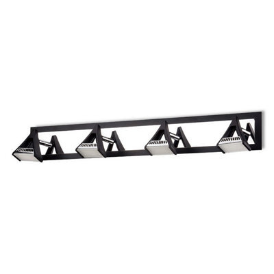 Luminosa Lighting Luminosa Filippo Linear Spot Light 4 Light Led 20W 3000K, 1750Lm, Matt Black/polished Chrome - image 1