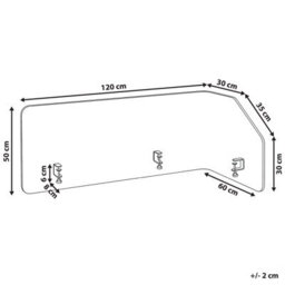 Beliani Desk Screen Foldy Beige - thumbnail 3