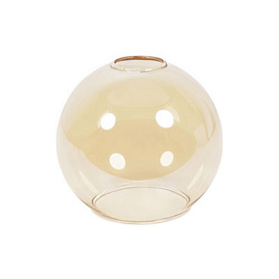 Valuelights Bellamy Small Easy Fit Amber Glass Globe Lampshade Ceiling Light Shade And Bulb (D)15Cm - image 1