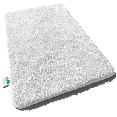 Floordirekt Sky Microfibre Bath Mat Soft 30mm Pile Non Slip Washable Bathroom Rug White 80 X 150 Cm - image 1