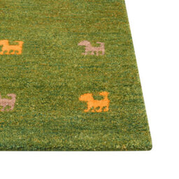 Beliani Rug Yulafi Green 140 X 200 Cm Wool Gabbeh - thumbnail 4
