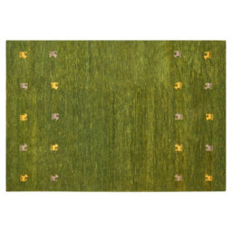 Beliani Rug Yulafi Green 140 X 200 Cm Wool Gabbeh - thumbnail 1