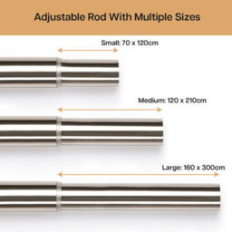 Moonlight Bedding Extendable Metal Curtain Pole With Ball Finials - Adjustable Plain Curtain Rod(Brushed Silver, 28 - 48 Inches) - thumbnail 3