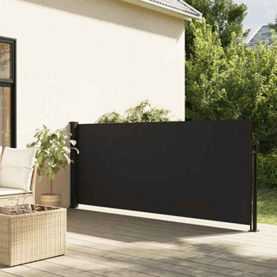 Walplus Retractable Side Awning Garden Sun Shade Canopy Gazebo For Back Door, Porch, Patio Black 140X600 Cm - image 1