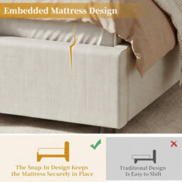 Single Scalloped Upholstered Bed With Curved Headboard And Padded Platform - thumbnail 9