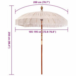 Berkfield Cream (185-195) X 250 Cm Cotton And Solid Wood - thumbnail 6
