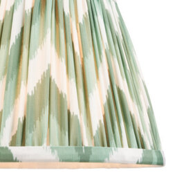 Loops Elegant Cotswold Green 20Cm Tapered Lamp Shade With Pleated Zigzag Design - thumbnail 2