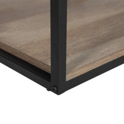 Beliani Home Side Table - Dark Wood Laminate Top, Black Metal Frame, 56 X 56 Cm Square - Modern Industrial - thumbnail 6