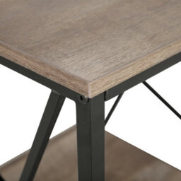 Beliani Home Side Table - Dark Wood Laminate Top, Black Metal Frame, 56 X 56 Cm Square - Modern Industrial - thumbnail 5