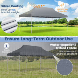 Costway 3M X 6M Pop-Up Canopy Tent Folding Instant Sun Shelter W/ Carrying Bag - thumbnail 7