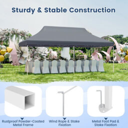 Costway 3M X 6M Pop-Up Canopy Tent Folding Instant Sun Shelter W/ Carrying Bag - thumbnail 6