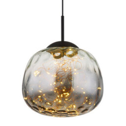 Luminosa Lighting Luminosa Firefly Globe Pendant Ceiling Light Matt Black Smoke Glass Shade Led 3000K - thumbnail 3