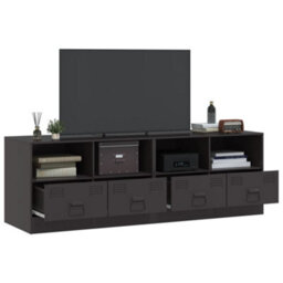 Berkfield Tv Cabinets 2Pcs Black 67X39X44 Cm Steel - thumbnail 4