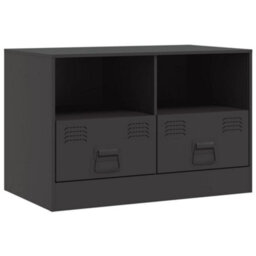Berkfield Tv Cabinets 2Pcs Black 67X39X44 Cm Steel - thumbnail 7
