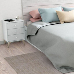 Amos Mann Furniture Elmi Artic White Bedside Cabinet Bedside Cupboard Nightstand - thumbnail 1